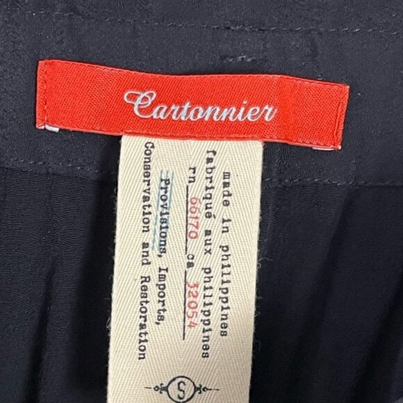 Womens Anthropologie Cartonnier Black Paperbag Tapered Leg Crepe Pants Pockets S - Picture 8 of 14